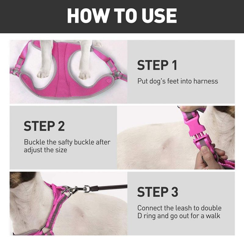 Dog Harness No Pull Reflective Adjustable Basic Nylon Step in Puppy Vest Harness