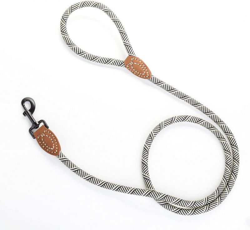 Heavy Duty Metal Sturdy Clasp Leather Tailored Rope Dog Leash