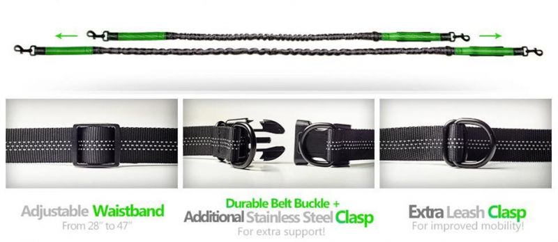 Hands-Free Easy Grip Rubber Handle Professional Leash for Running with Dog