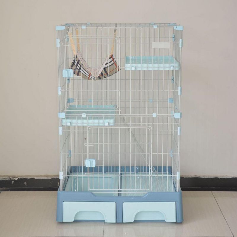 Customize OEM ODM Playpen Metal Wire Cat Home Cages with Drawer