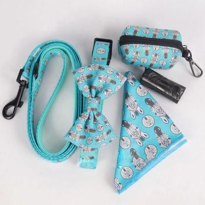 Printed Cat Walking Rope Set Small Dog Pet Chest Harness, Collar, Pet Leash Set Th8122