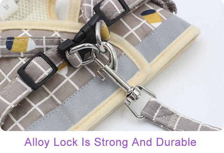 Breathable Cloth Mesh Dog Pet Harness Lead Training Jogging Wear Leash Harness Set