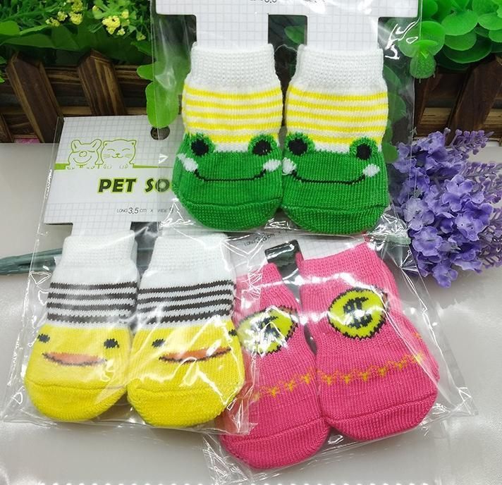 4PCS/Set Anti-Slip Dog Socks Lovely Pet Socks Custom Dog Socks