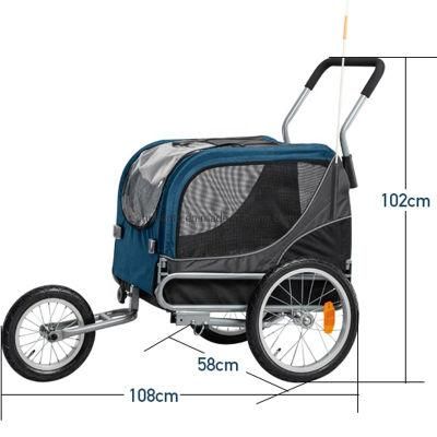 New Style 2 in 1 Dog Stroller Bicycle Trailer Jogger for Pet Dog Pet Bike Trailer Pet Stolley