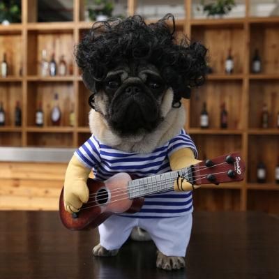 Halloween Christmas Comical Outfits with Wig Set Pet Cat Dog Festival Party Clothing Pet Dog Funny Clothes Dogs Cosplay Costume