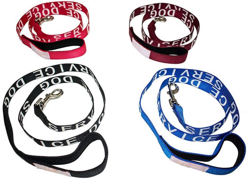 Black Color Padded Service Dog Leash with Neoprene Handle