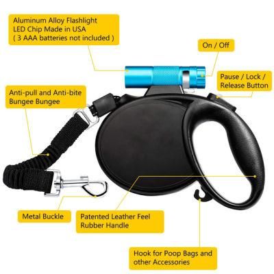 Retractable Lead Protective Bungee Leash for Medium Large Dogs