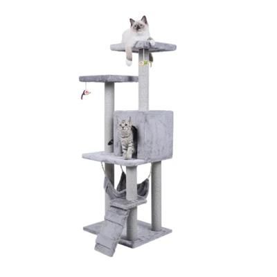 Cat Toy House Bed Hanging Balls Tree Kitten Furniture Solid Wood for Cats Climbing Frame Cat Condos