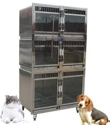 Pet Medical Equipment Stainless Steel ICU Veterinary Pet Incubator Oxygen Cage for Sale