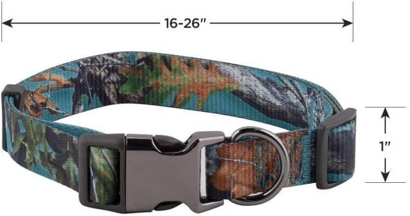 Strategy Teal Camo Hunting Pattern Metal Buckle Dog Collar