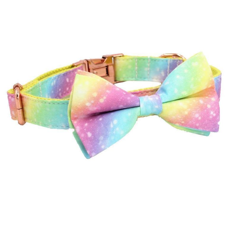 Wholesale Polyester Rainbow Label Colorful Eco-Friendly Dog Training Collar