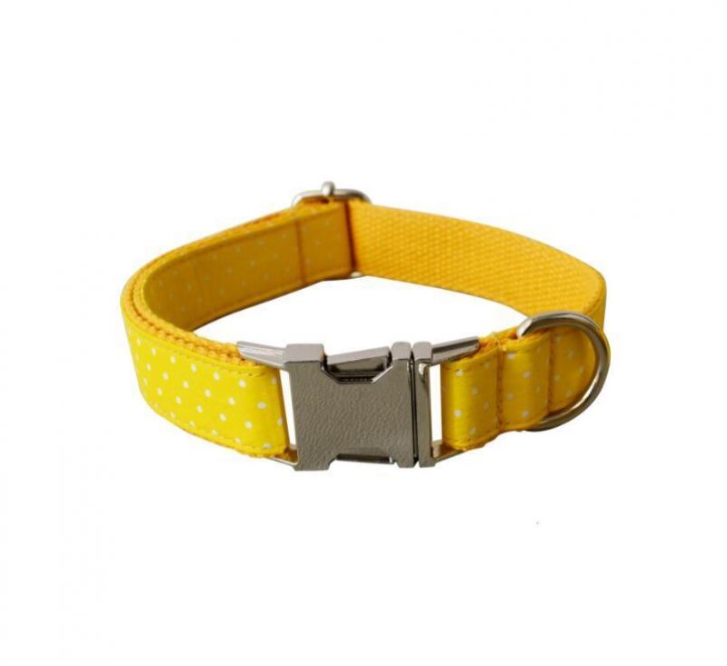 Yellow DOT Small MOQ Dog Collar Leash Bow Tie