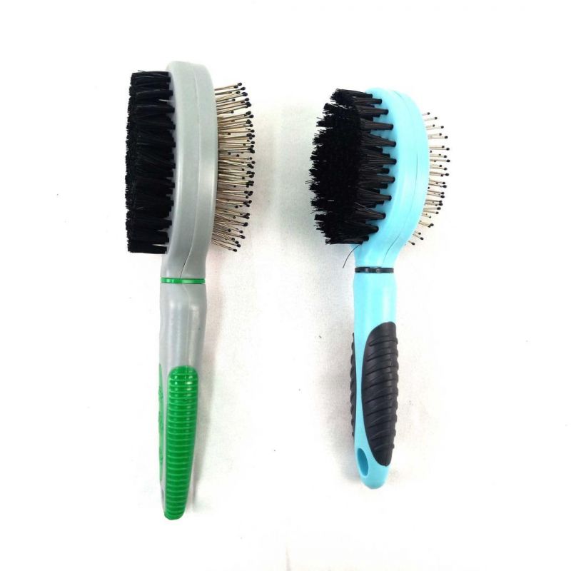 Uneasy to Break Handle Skin-Friendly Pet Brushes Conform to Ergonomics Long Short Hair Remover for Dog 2-in-1 Combo Hair Brush