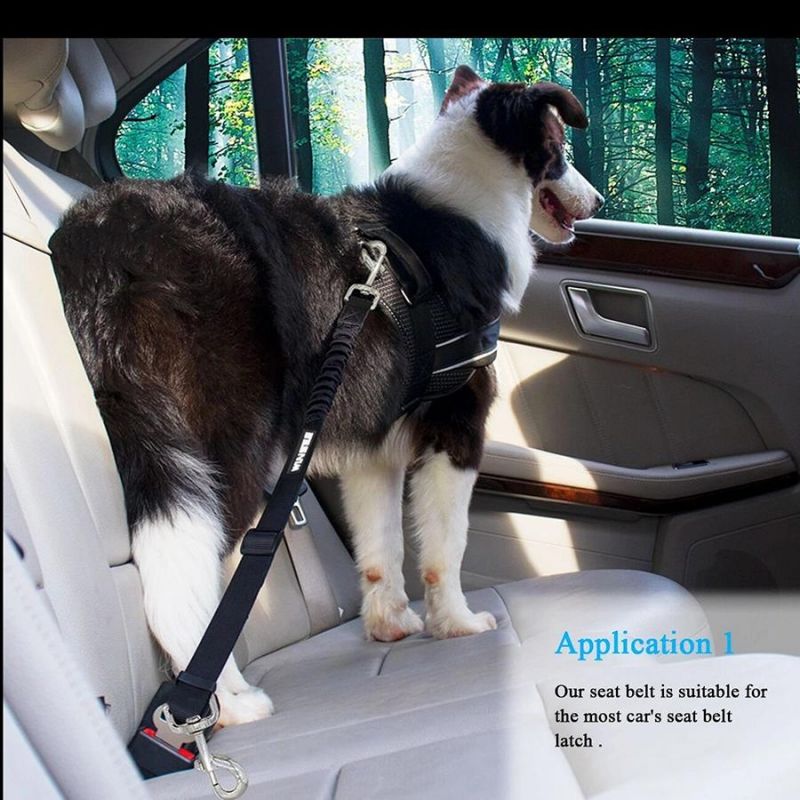 2021 Latest Vehicle Seat Belt Nylon Fabric Adjustable Car Seat Belt Belt with Elastic Dog Harness /Pet Supply/Pet Products/Factory Price