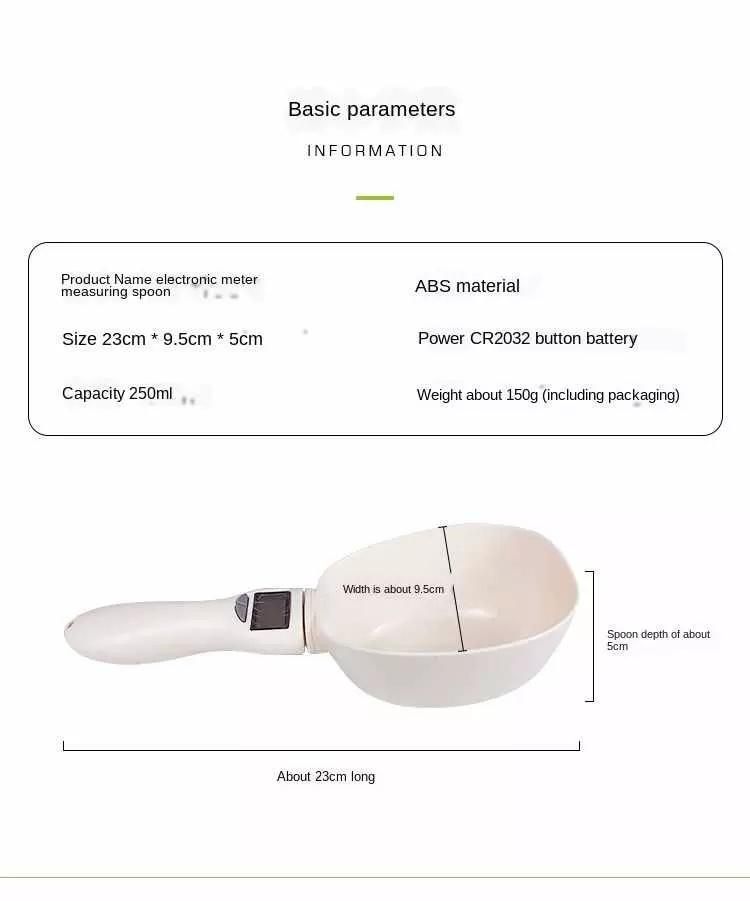 New Pet Electronic Grain Spoon Dog Food Cat Food Intelligent Weighing Measuring Shovel
