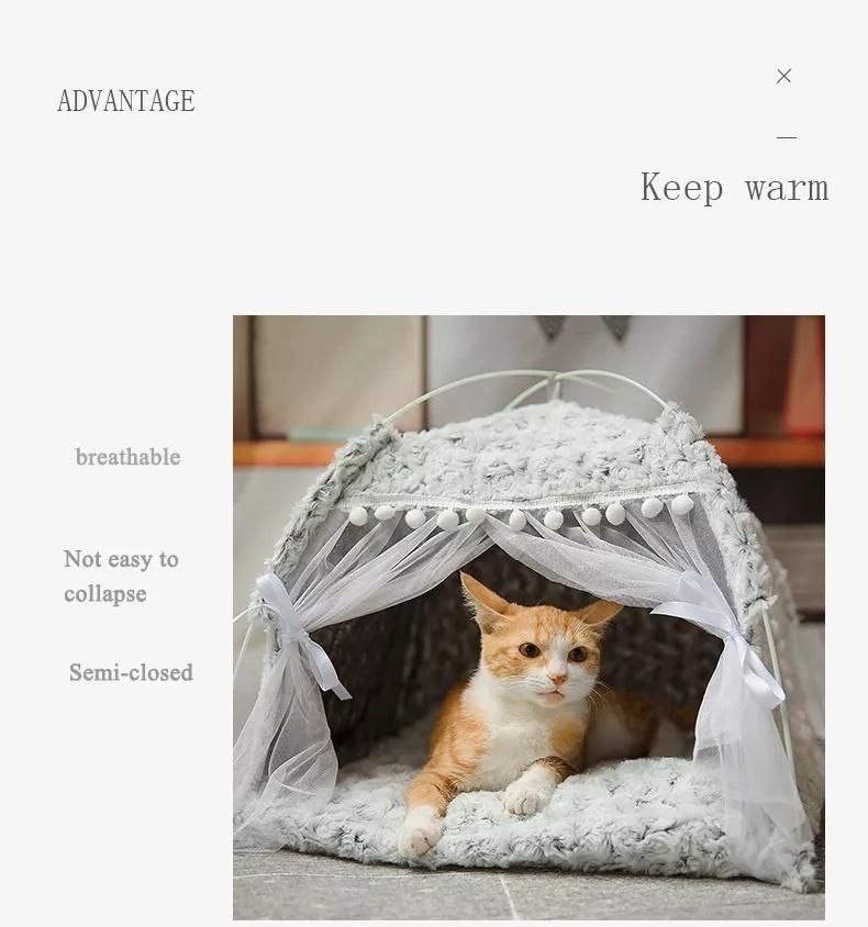 Summer Dog Tent Bed The New Indoor Cheap Price Cat Tent Semi-Closed Foldable Cat Tent