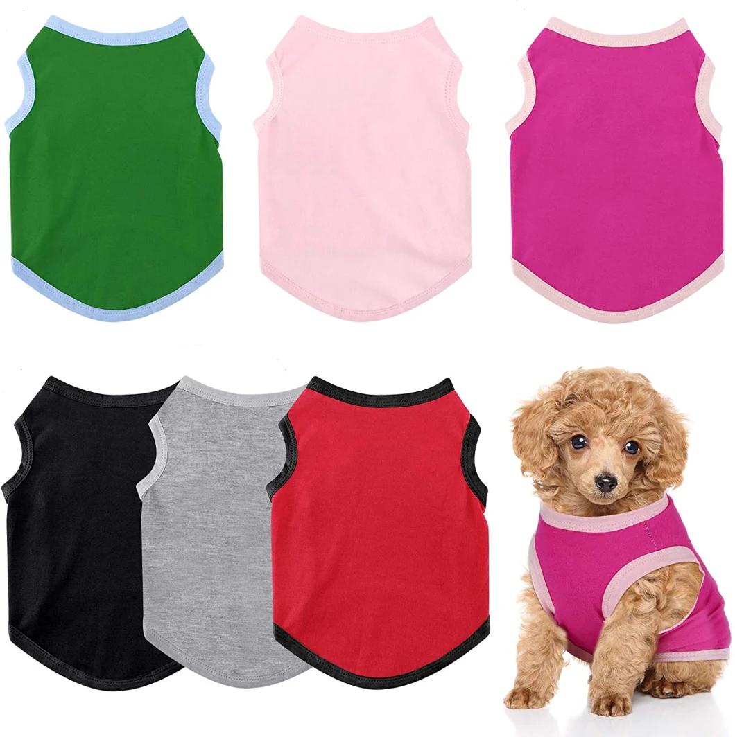 6 Pieces Dog Shirts Pet Puppy Blank Clothes Breathable Dog Plain Shirts Soft Puppy T-Shirts Clothes Outfit for Dogs Cats Puppy