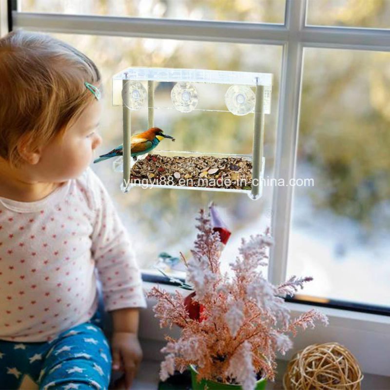 Hot Sale Transparent Acrylic Window Bird Feeder with Cheap Price