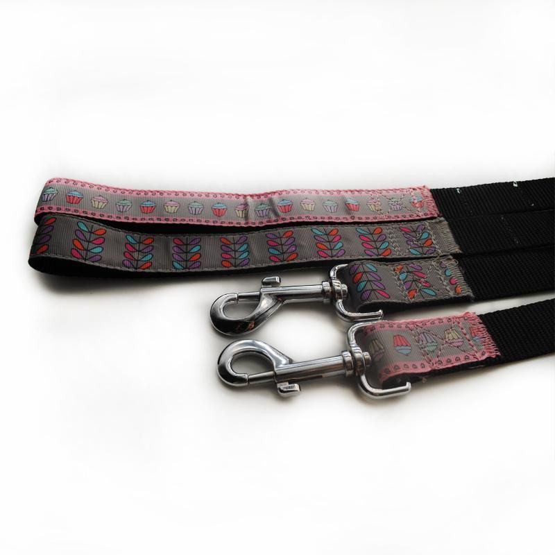 Cute Pet Leash Lead Collar Set with Ribbion Print Design