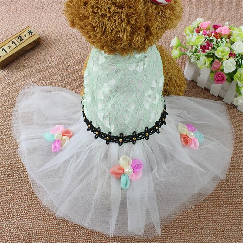 Summer Dog Dresses Spring Pet Tutu Princess Clothes Puppy Cat Wedding Skirt