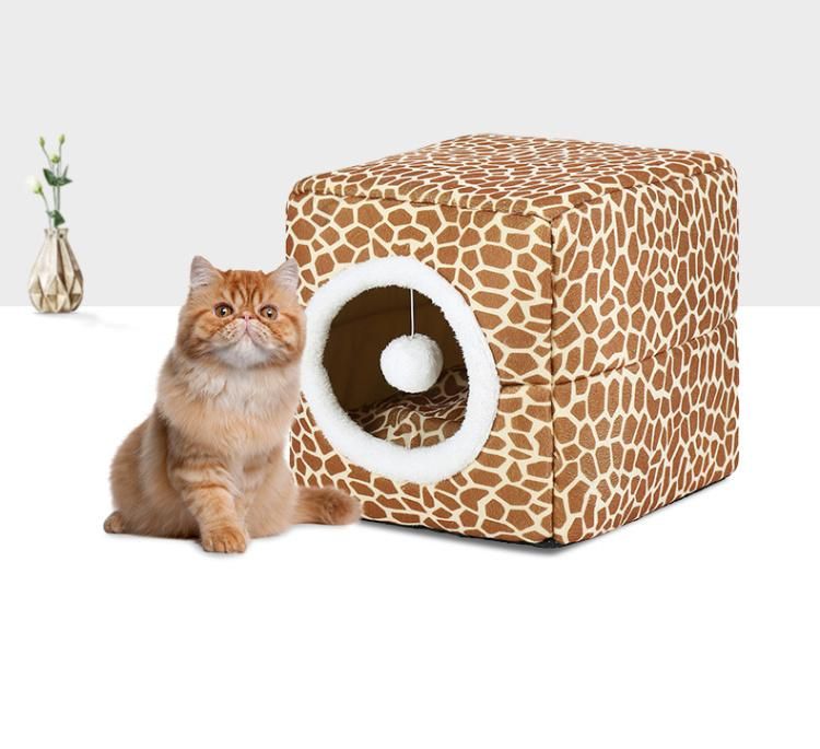 Innovate Cat Cave Two Way Use Cat House Warm Square Multi Purpose Cat Bed Kennel