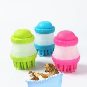 Pet Dog Cat Bath &amp; Massage Brush Pet Scrubber Shampoo Dispenser