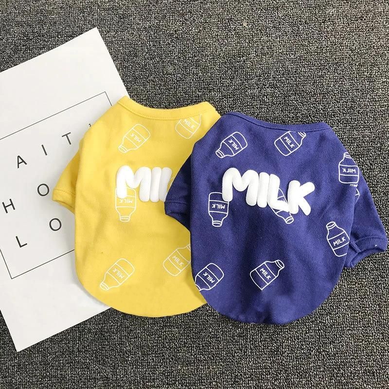 Spring Summer Three-Dimensional Printing Cat Clothes Cotton Pet Clothes Teddy French Bulldog Clothes
