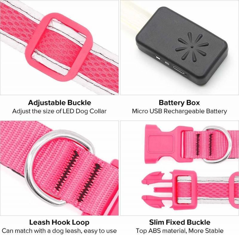 Adjustable Glowing Pet Safety Collar Light up Dog Collar