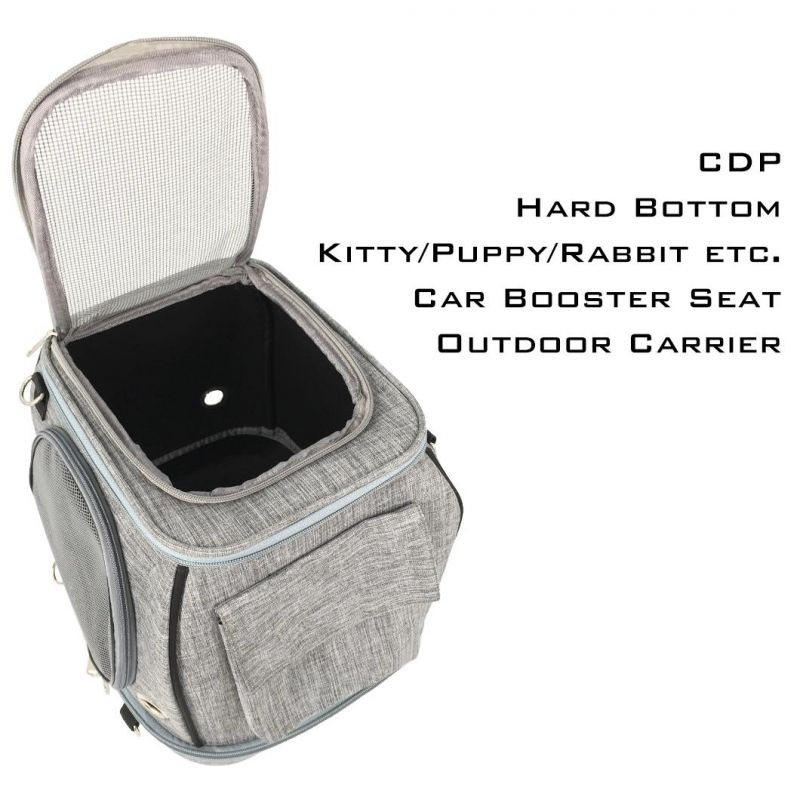 Multifunctional Collapsible Cat Dog Cube Bag Pet Car Booster Seat Hard Bottom Outdoor Carrier