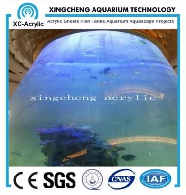 Customized Large Transparent UV Acrylic Cylinder Aquarium