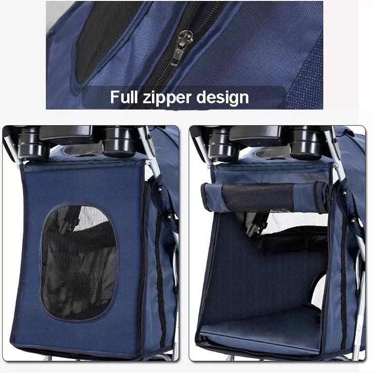 Multi-Colors Pet Carrier Stroller Lightweight 4 Wheels One Hand Fold up Dog Stroller