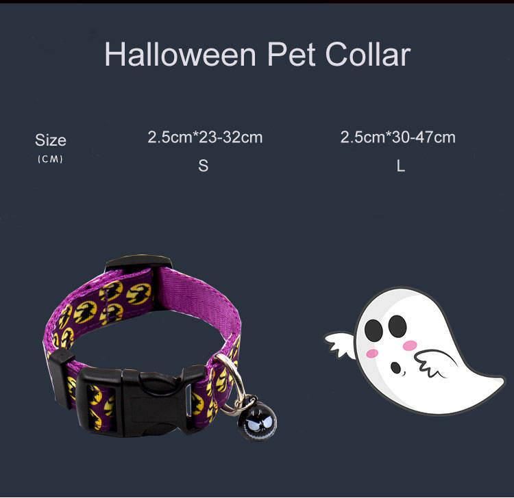 Halloween Polyester Dog Collar Adjustable with Bell Festival Creative New Products Pet Collar