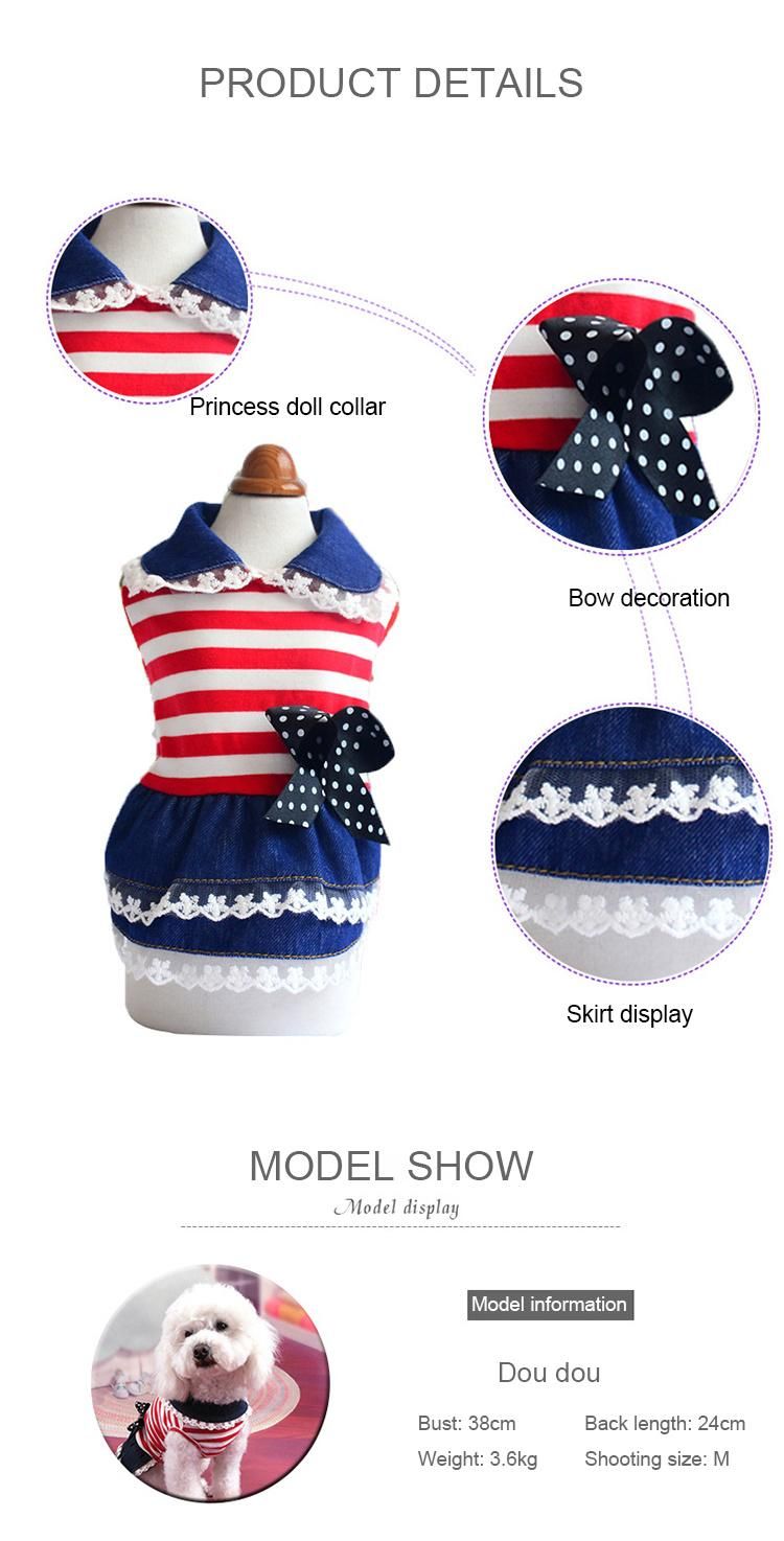 Source Manufacturers Hot Sale New Arrival Dog Skirt Sweet Puppy Denim Princess Dress Dog Clothes