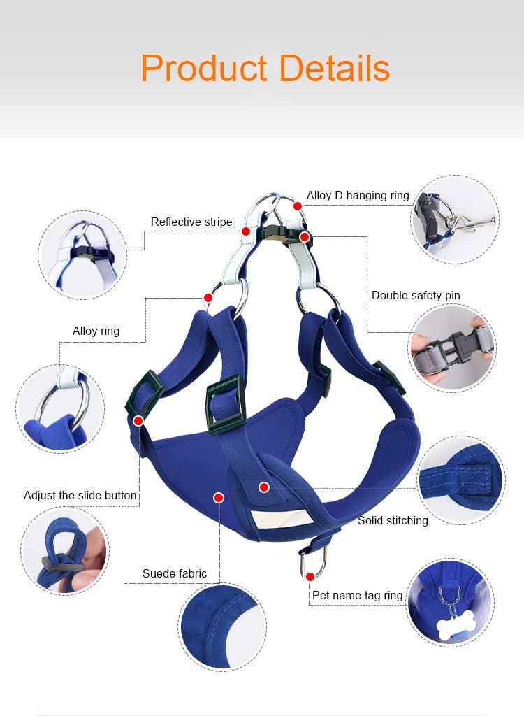Heavy Duty Simple Solid, Color Adjustable Training Running Explosion-Proof Rushed Puppy Dogs Harness