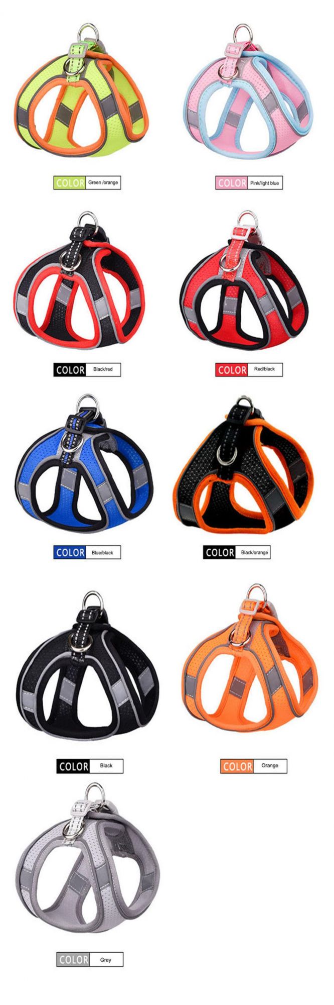 High Reflective Dog Harness Pure Color Pet Harness Pet Leash Set