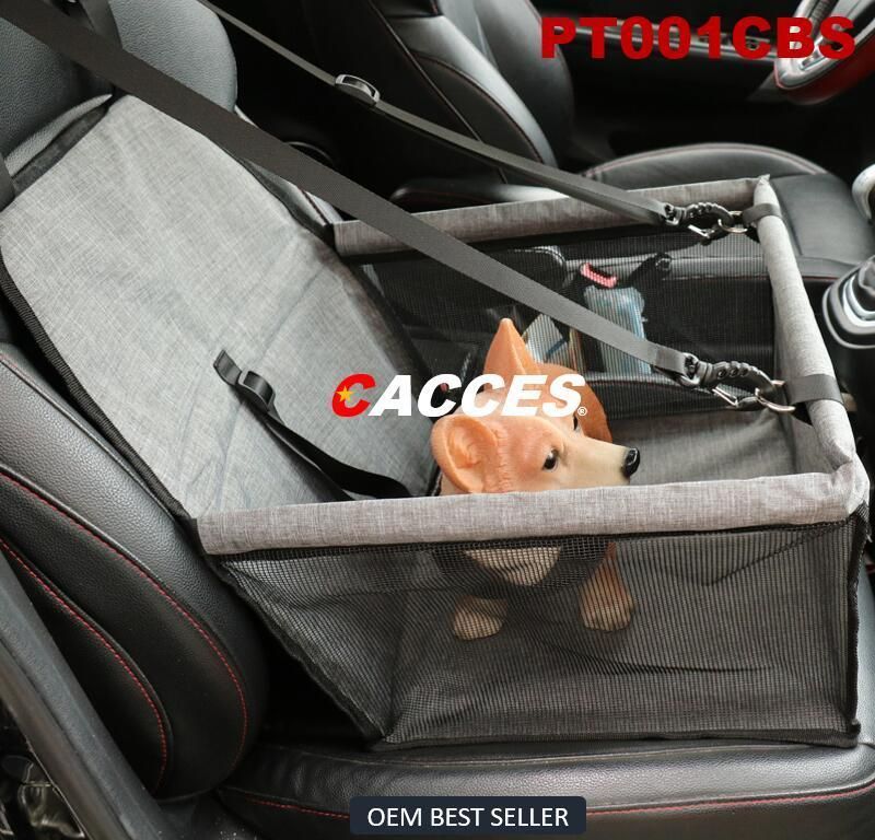 Cacces Pet Car Booster Seat Travel Carrier Cage, Cationic Breathable Folding Soft Washable Travel Bags for Dogs Cats or Other Small Pet OEM Best Seller Original