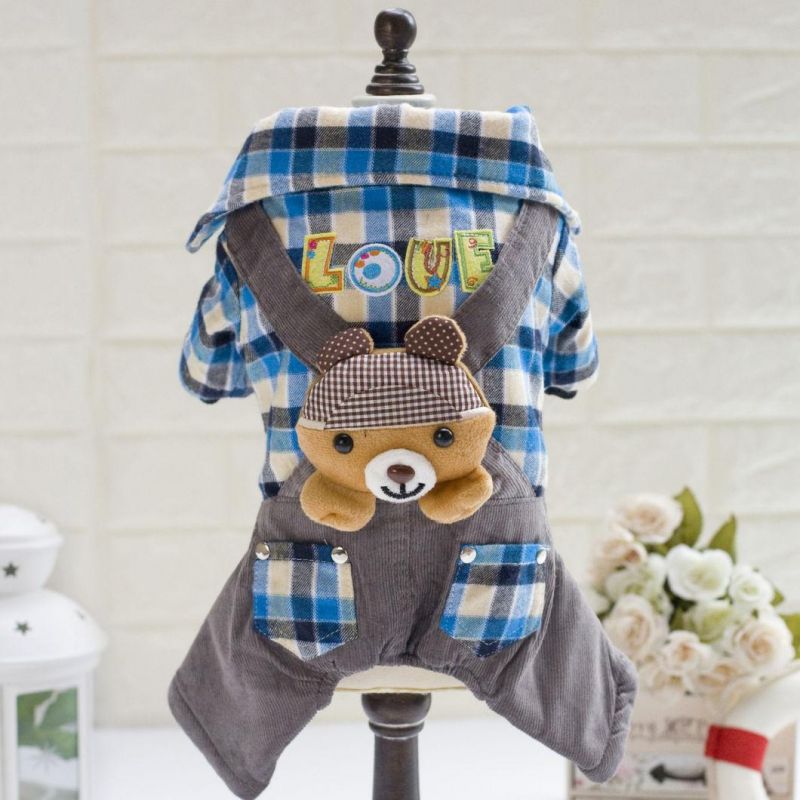 Wholesale Designer Clothes Pet Puppy Dog Denim Four-Legged Autum Pomeranian Dog Clothing Pet Clothes