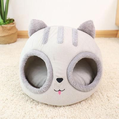 Warm Cat Bed Pet Basket Cozy Kitten Lounger Cushion Cat Bed Soft Small Dog for Washable Cave Cats Bed