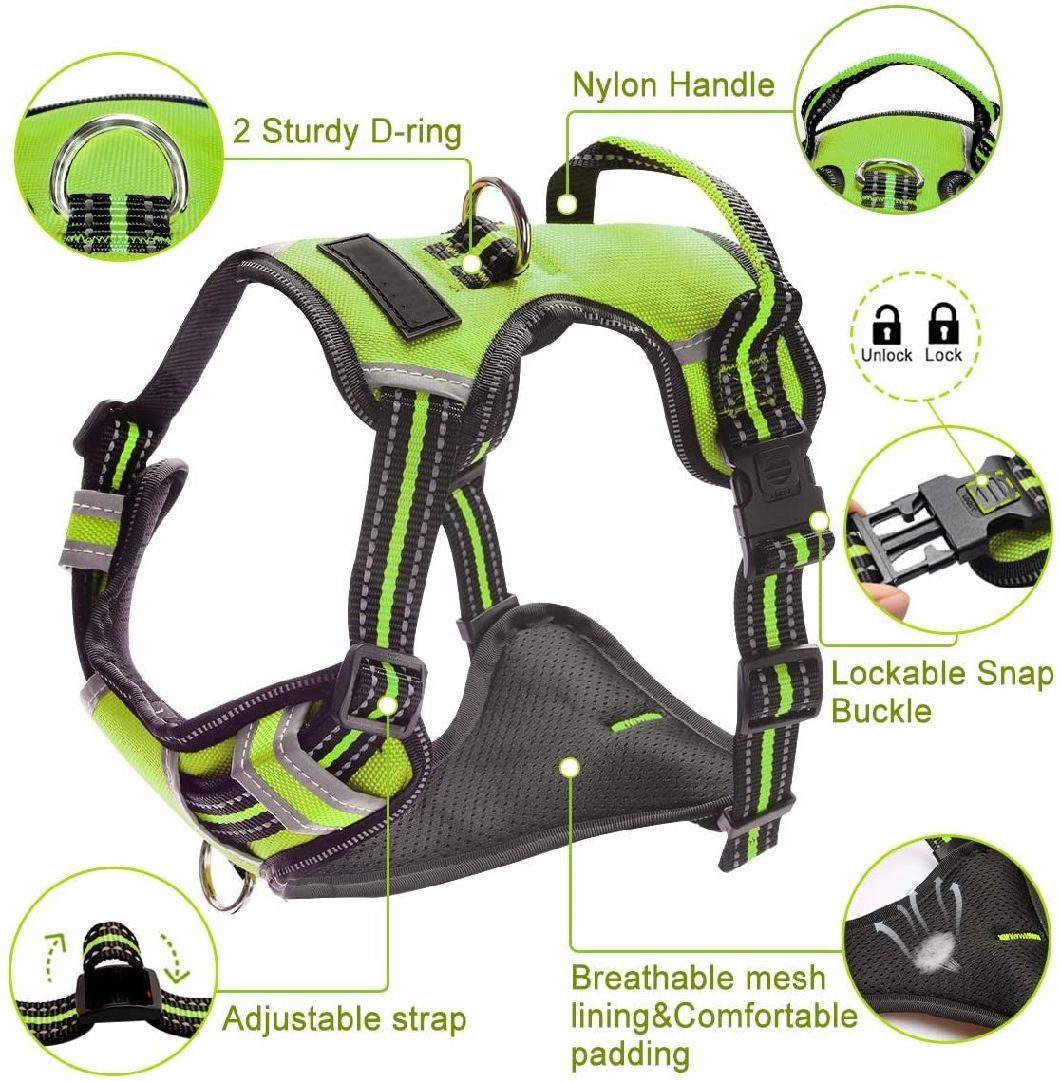 Reflective Dog Hrness with Back and Front Leash Clips