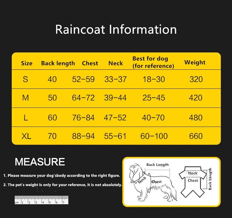Hot Wholesale Large Dog Pet Raincoats Adjustable Dog Clothes Waterproof Lightweight Rain Jackets