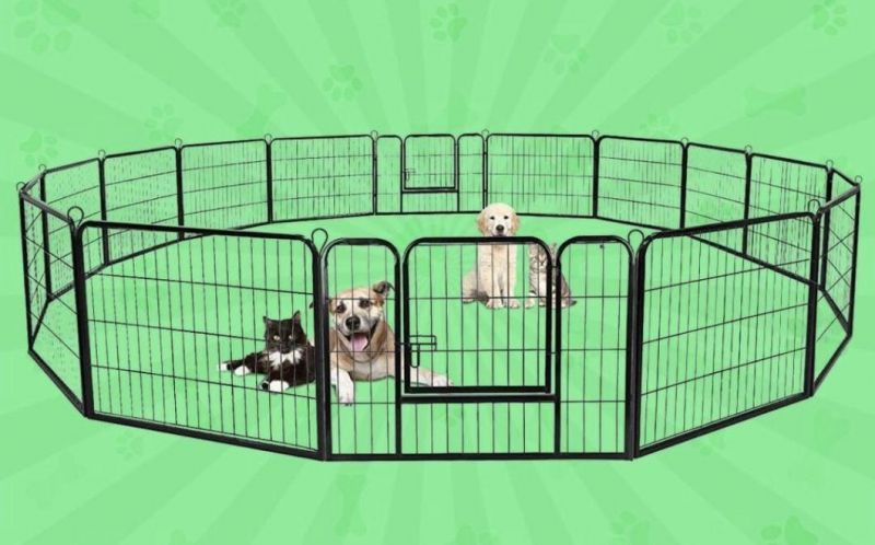 Customize OEM ODM Pet Supplier Outdoor Cheap Metal Playpen Dog Cage Foldable Crate Fence