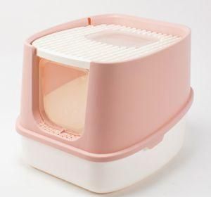 Double Door Clamshell Fully Enclosed Cat Toilet Cat Litter Box Aq