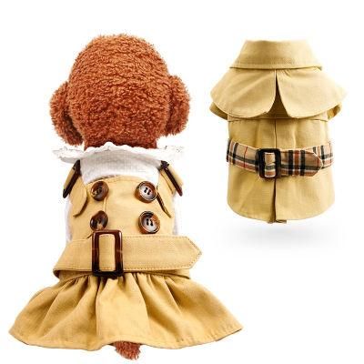 Hot Sales Series Dog Button Skirt Pet Dress Polyester Small Dog Princess Dress