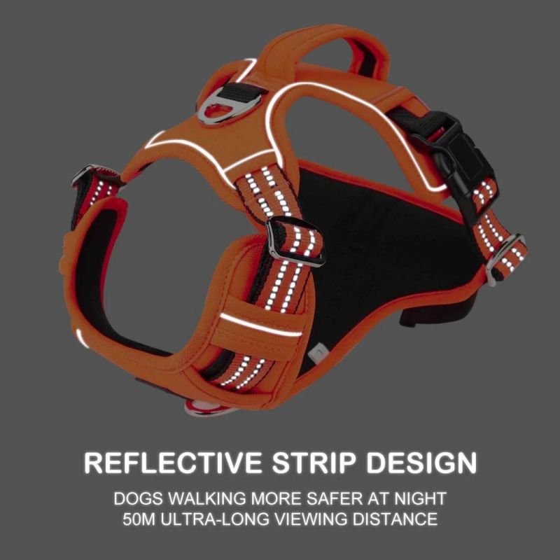 Durable Reflective Vest Harness Soft Padded for Walking Hiking