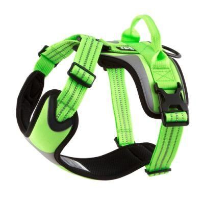 Safety Light Green Color Reflective Dog Harness Padded Pet Vest