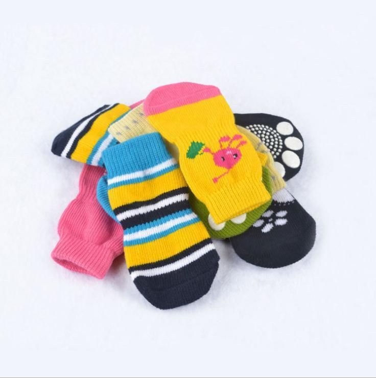 Cute Cartoon Anti Slip Warm Puppy Pet Shoes Custom Dog Socks Wholesale for Small Dogs