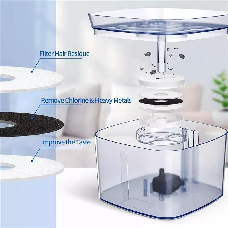 2.5L Triple -Action Filter Automatic Pet Drinking Fountain Pet Water Feeding Bowl