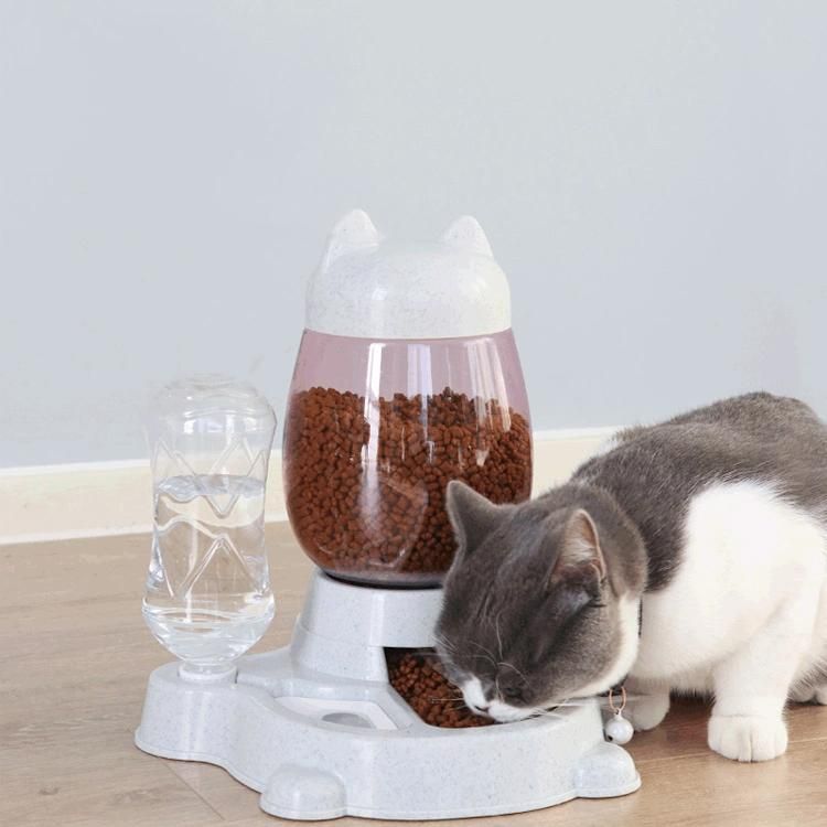 Plastic PP Material Cat Feeder Automatic Water Dispenser Pet Drinker Non-Wet Mouth Anti-Upsetting Pet Bowl