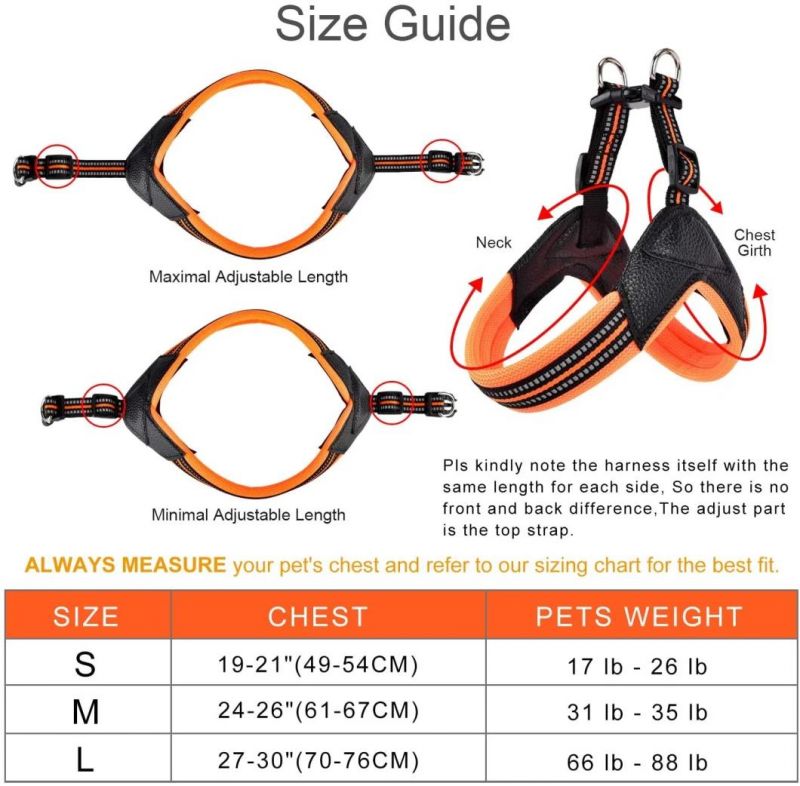 3m Reflective Pet Harness for Dogs Easy Control for Small Medium Large Dogs