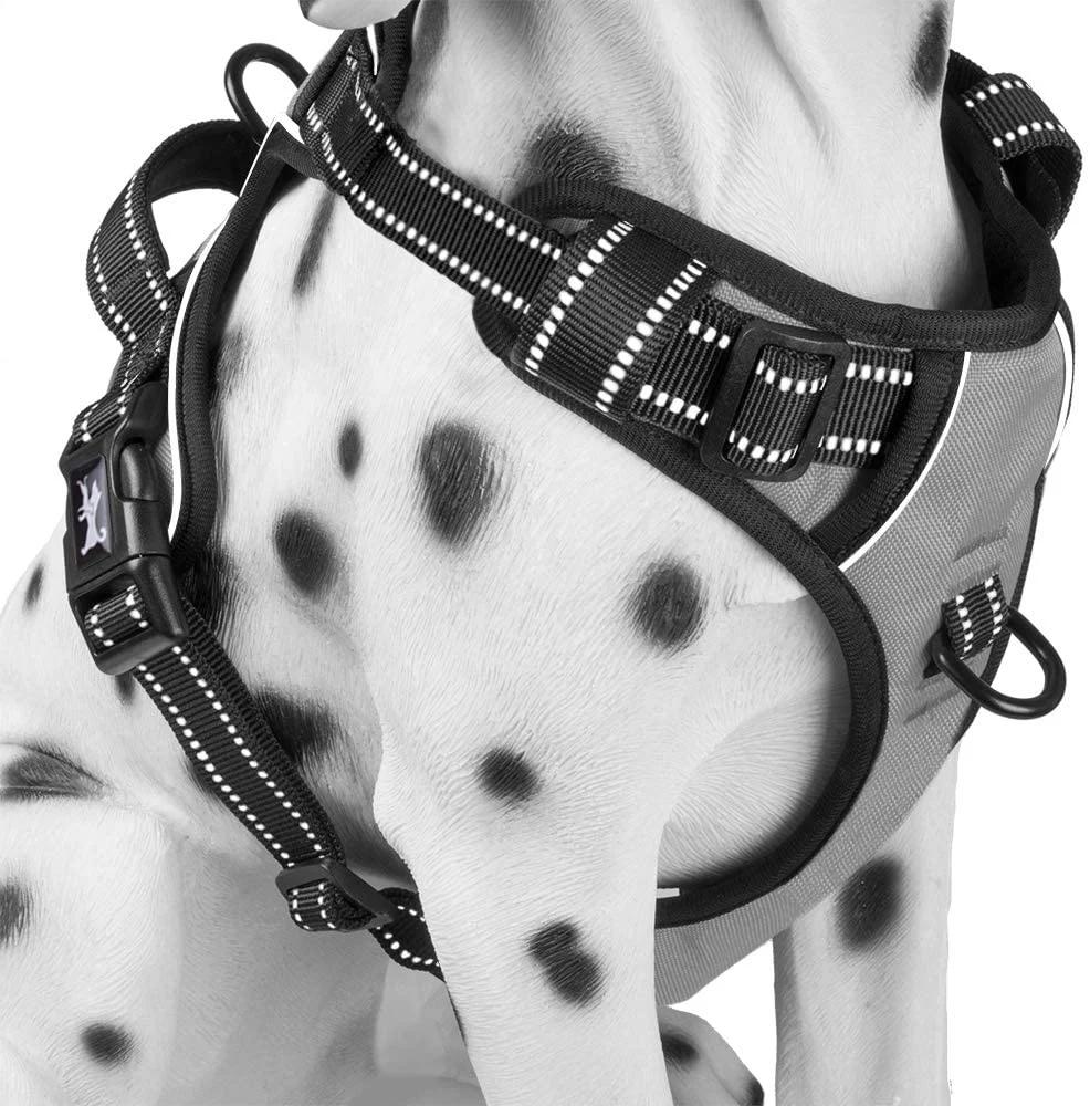 No Pull Dog Harness Reflective Vest Harness with 2 Leash Attachments